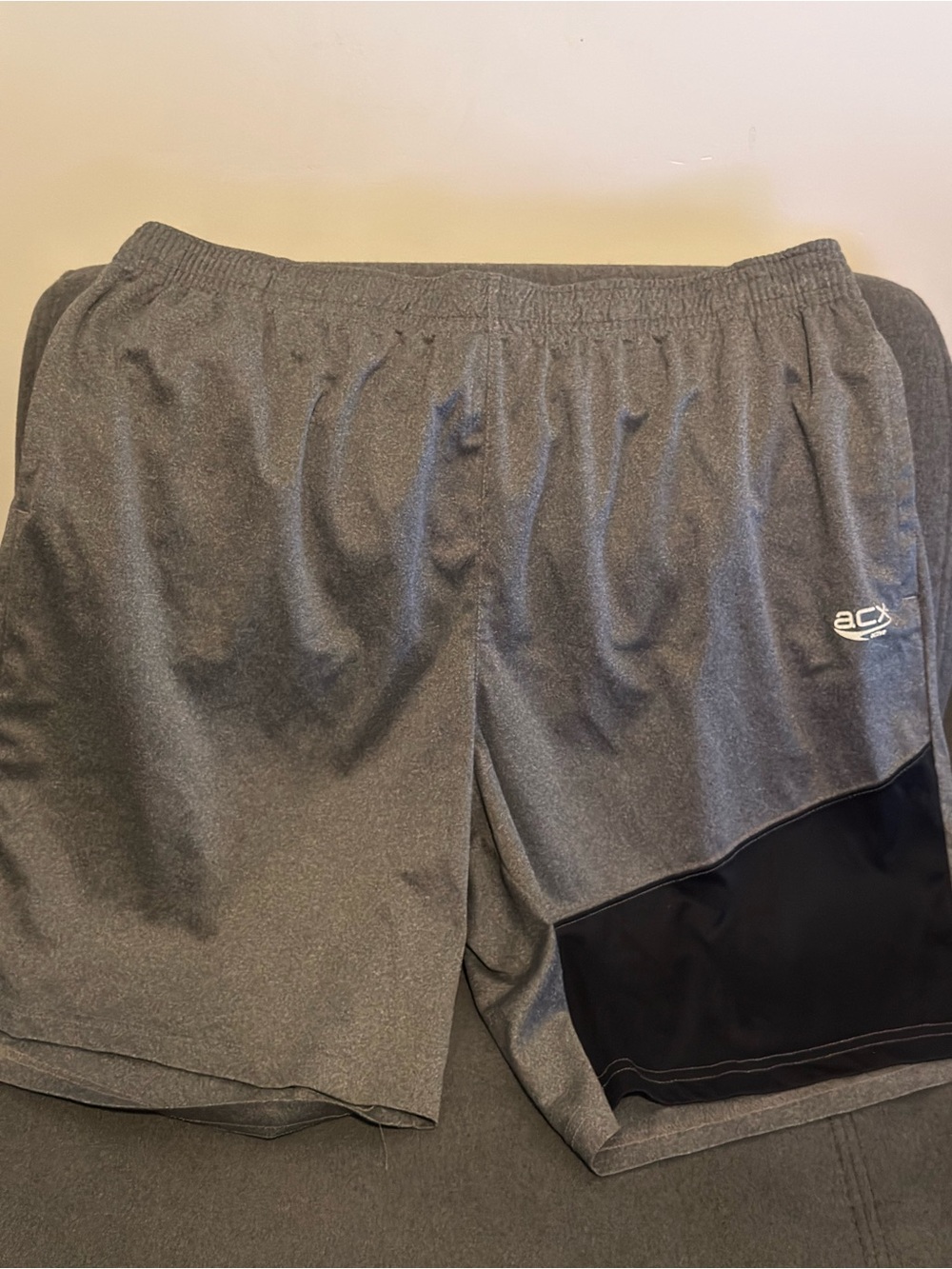 Men's Gray Athletic Shorts with Black Accent - ACX